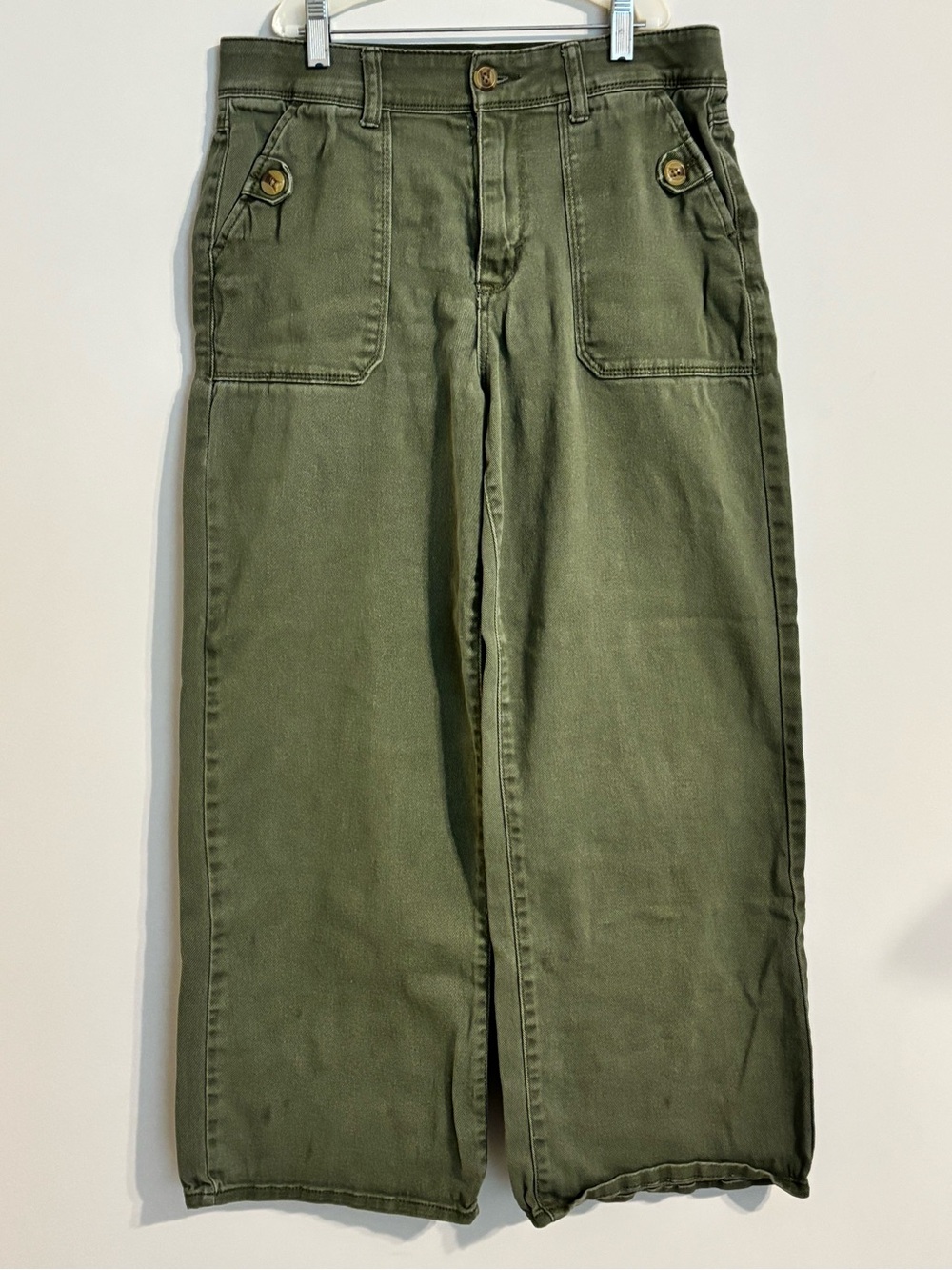 Curve Appeal olive green high rise wide leg jeans